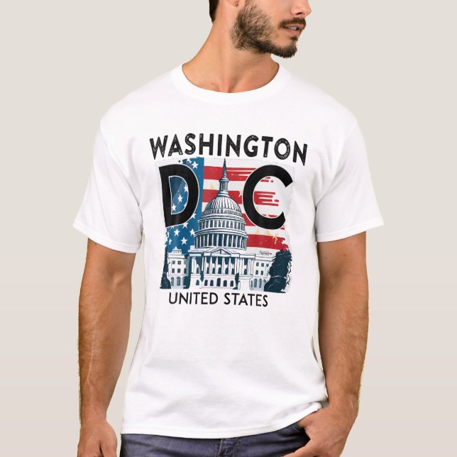 Camiseta Washington DC Capitol Hill USA Souvenirs Homens (Frente)