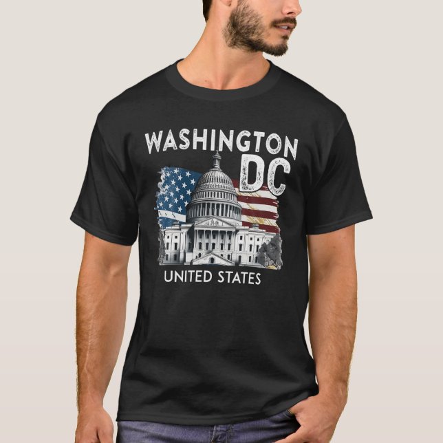 Camiseta Washington DC Capitol Hill USA Souvenirs Homens (Frente)