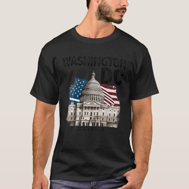 Camiseta Washington DC Capitol Hill USA Souvenirs Homens (Frente)