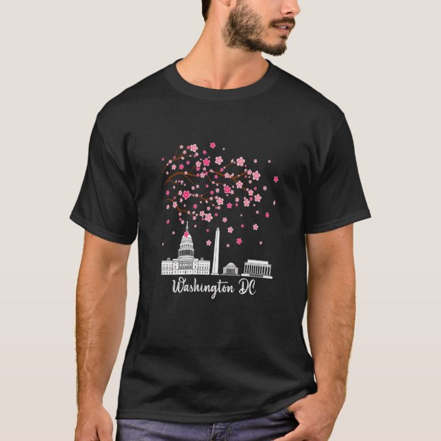 Camiseta Washington Dc Cherry Blossoms Monuments Men Women (Frente)
