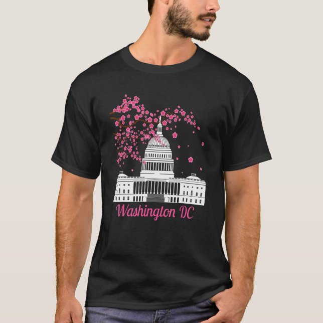 Camiseta Washington Dc Cherry Blossoms Monuments Men Women (Frente)