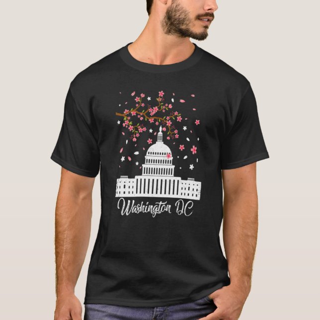 Camiseta Washington Dc Cherry Blossoms Monuments Men Women (Frente)