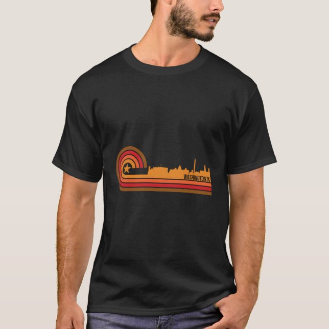 Camiseta Washington Dc Cityscape Washington Dc Skyline (Frente)