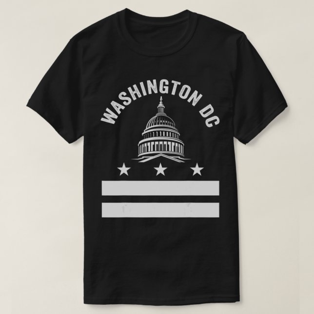 Camiseta Washington DC Flag Love Capitol Hill Souvenir Red  (Frente do Design)