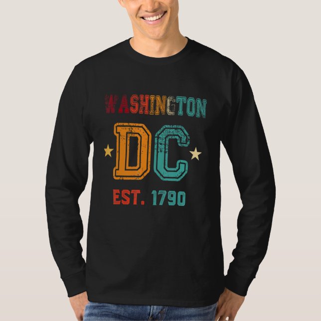 Camiseta Washington Dc Flag Love Capitol Hill Souvenir Retr (Frente)