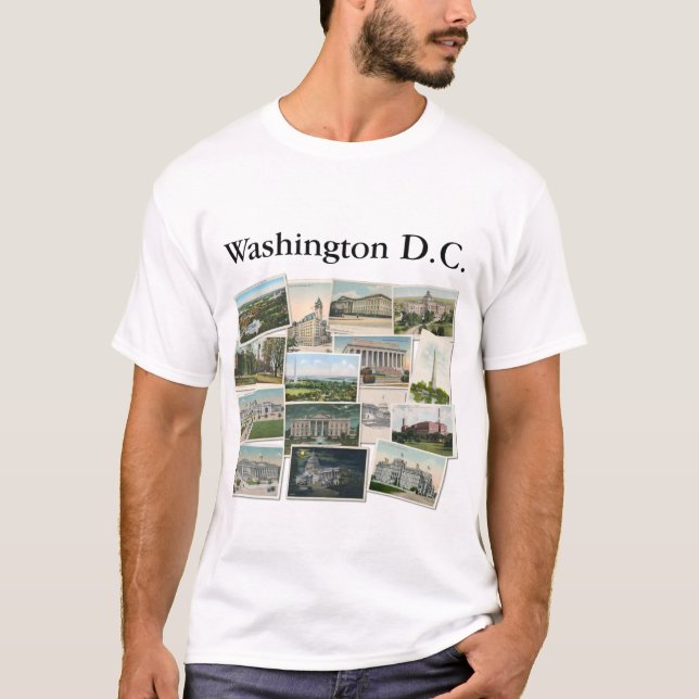 Camiseta Washington DC: Postcards Vintage Souvenir (Frente)