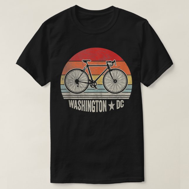 Camiseta Washington DC Retro Vintage Washington Bicycle 7 (Frente do Design)