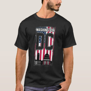 Camiseta Washington Dc Skyline American Flag Usa Pride Souv