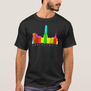 Camiseta Washington Dc Skyline Colorous American Cityscape
