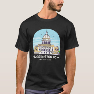 Camiseta Washington DC Skyline USA City Landmark US Capitól