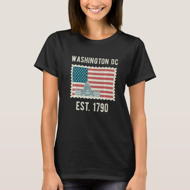 Camiseta Washington Dc Usa Flag Love Capitol Hill Souvenir (Frente)