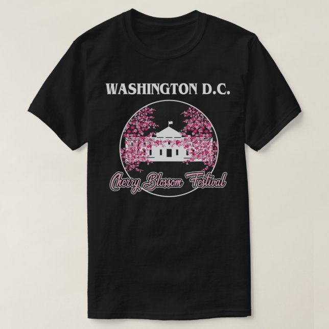 Camiseta Washington DC White House Cherry Blossom (Frente do Design)