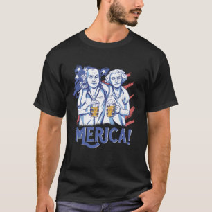 Camiseta Washington Franklin 4 de julho Homens da América M