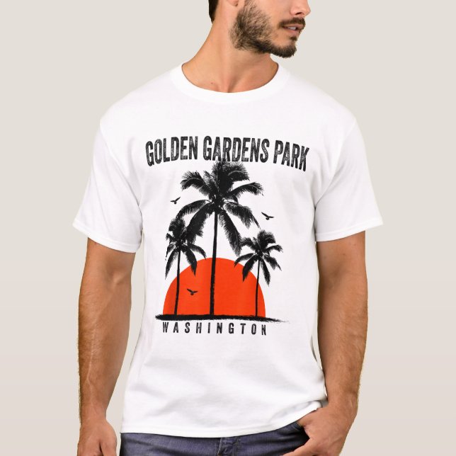 Camiseta Washington Golden Gardens Park Surfing Surfboardin (Frente)