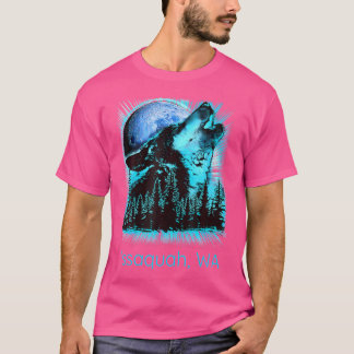 Camiseta Washington Issaquah Howling Wolf In Moon Forest Na