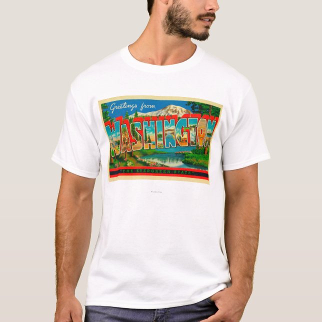 Camiseta Washington - o estado verde (Frente)