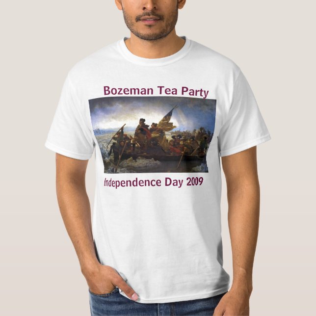 Camiseta Washington que cruza Deleware, tea party de (Frente)