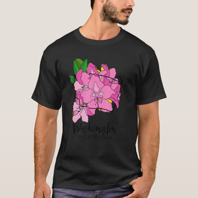 Camiseta Washington Rhododendron Flower (Frente)