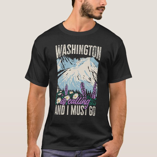 Camiseta Washington State Está Ligando E Eu Tenho Que Ir Pa (Frente)