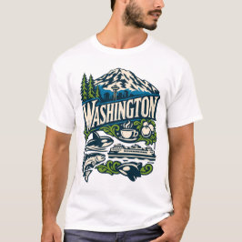 Camiseta Washington State Heritage Seattle Mount Rainier