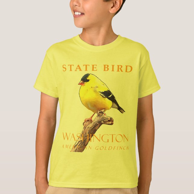 Camiseta Washington Territory Bird O American Goldfinch (Frente)