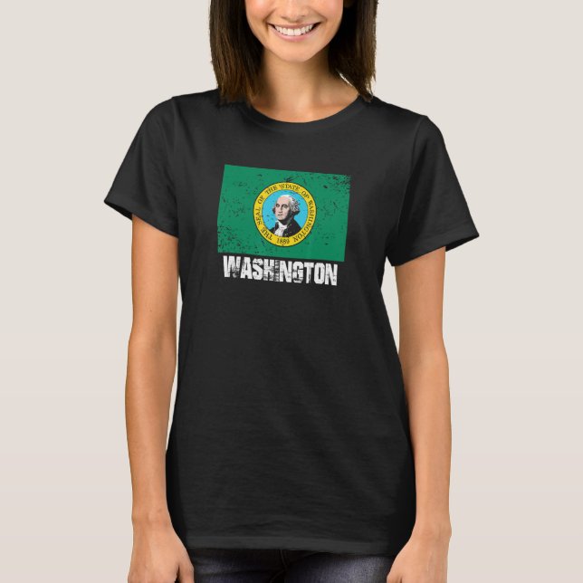 Camiseta Washington US States America USA Washington Flag 1 (Frente)