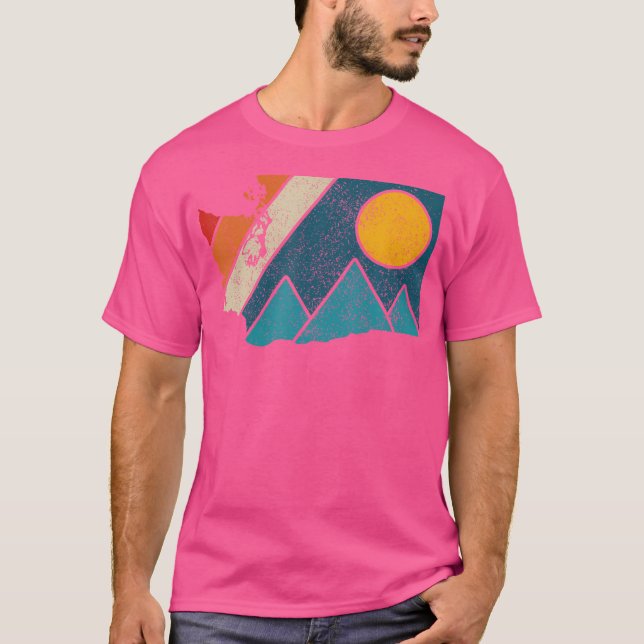 Camiseta Washington Vintage State Map Mounts Hiking Prid (Frente)