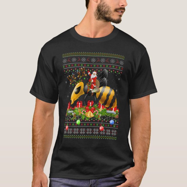 Camiseta Wasp   Ugly Santa Riding Wasp Christmas (Frente)