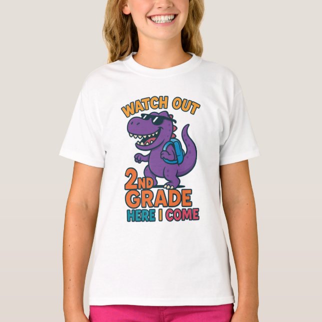Camiseta Watch Out 2nd Grade Here I Come Kids T-Shirt (Frente)
