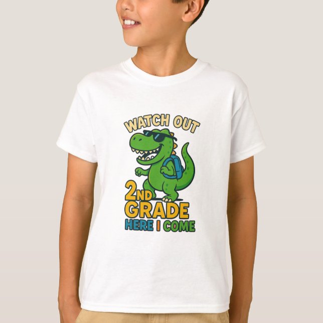 Camiseta Watch Out 2nd Grade Here I Come T-Shirt  (Frente)