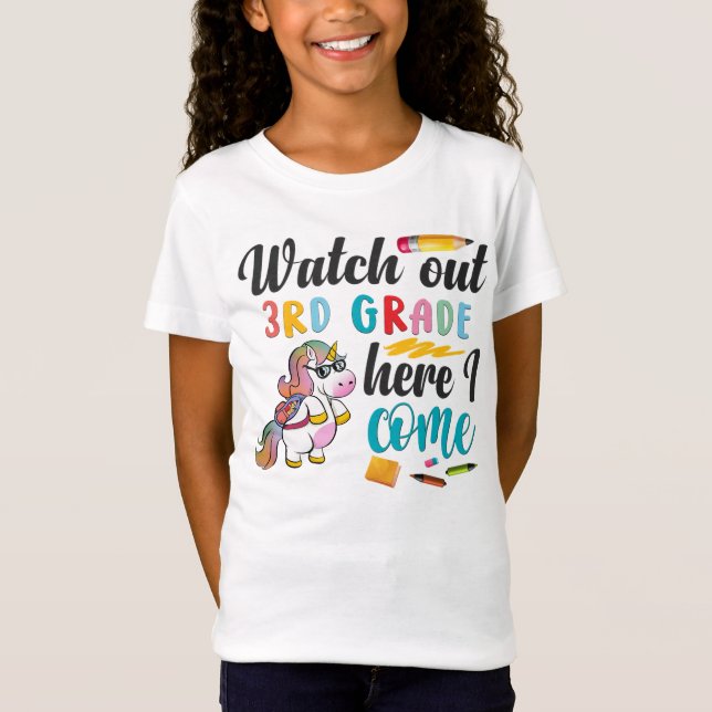 Camiseta Watch Out 3rd Grade Here I Come Shirt (Frente)