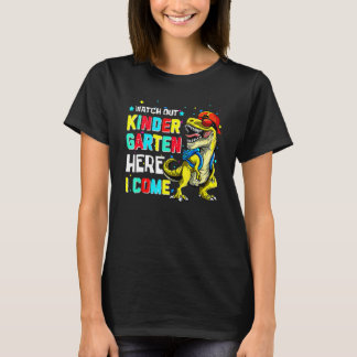 Camiseta Watch Out Kindergarten Here I Come Dinosaur Back T