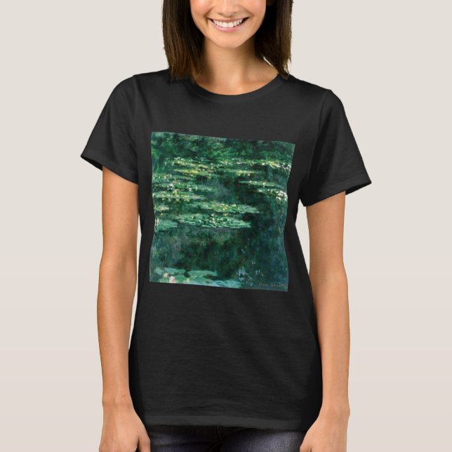 Camiseta WATER LILILIES IN GREEN POND por Claude Monet (Frente)