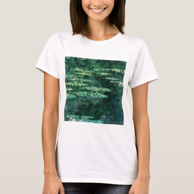 Camiseta WATER LILILIES IN GREEN POND por Claude Monet (Frente)