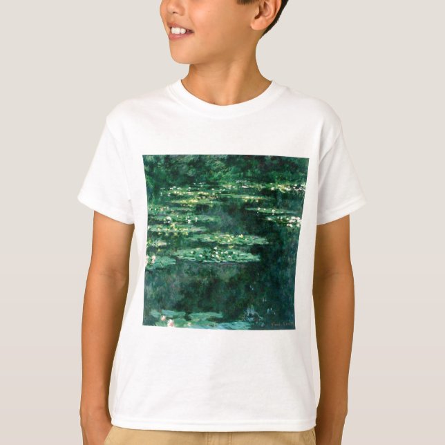 Camiseta WATER LILILIES IN GREEN POND por Claude Monet (Frente)