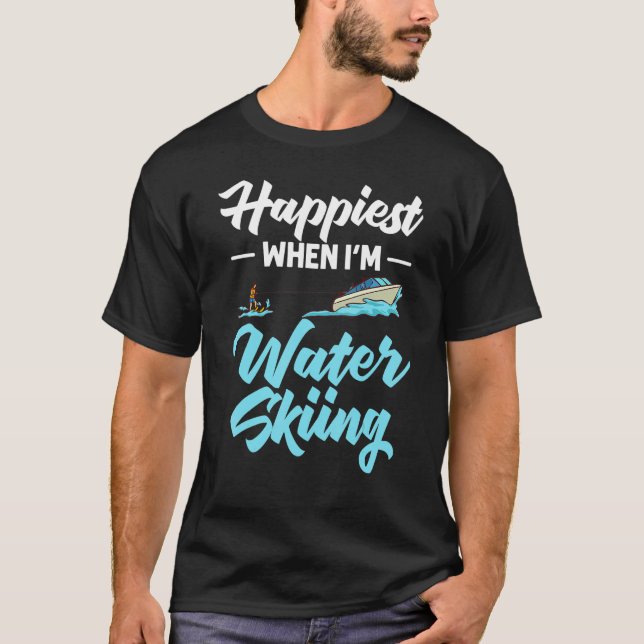 Camiseta Water Skiing Boat Beginner Board Skier Waterski Tr (Frente)