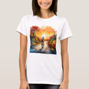 Camiseta Watercolor Autumn Bike Ride - Aventura A De Ciclo