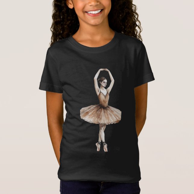 Camiseta Watercolor Ballerina En Pointe (Frente)