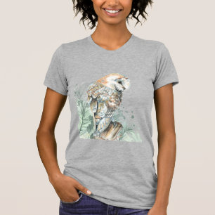 Camiseta  Watercolor Barn Owl Bird Wildlife Nature    ArtKe