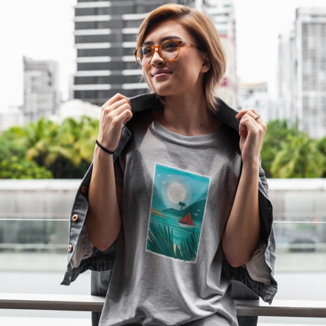 Camiseta Watercolor Beach (Criador carregado)