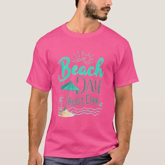 Camiseta Watercolor Beach Day Best Day  (Frente)