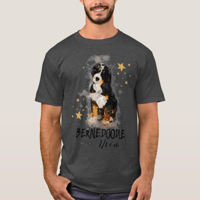 Camiseta Watercolor Bernedoodle Mom Doodle Lover Gift (Frente)