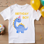 Camiseta Watercolor Birthday Boy Dino<br><div class="desc">lindíssima linha de aniversário de dinos coloridos para crianças em qualquer idade. editável.</div>