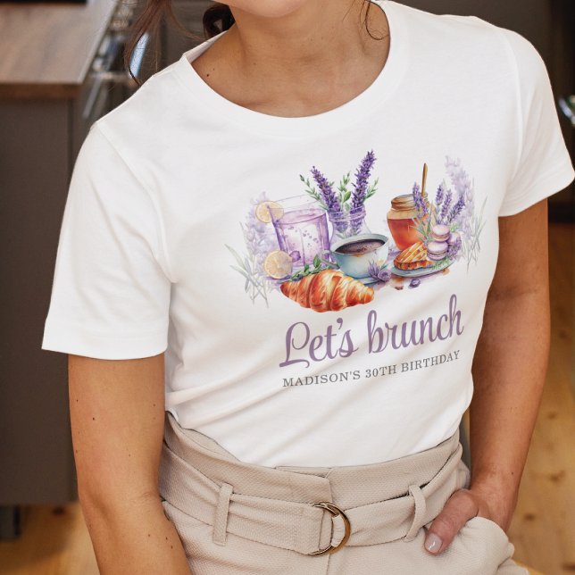Camiseta Watercolor Brunch Birthday Personalizado (Criador carregado)