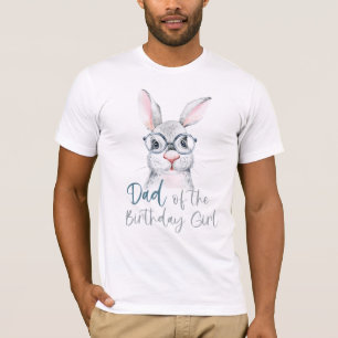 Camiseta Watercolor Bunny Pai da Birthday Girl