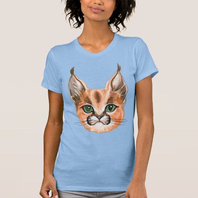 Camiseta Watercolor Caracal cat (Frente)