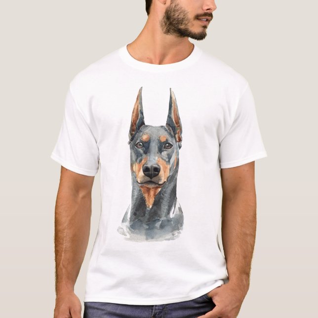 Camiseta Watercolor Doberman (Frente)