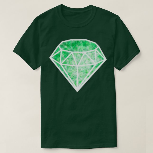 Camiseta Watercolor Emerald Crystal Diamond (Frente do Design)