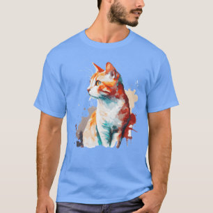 Camiseta Watercolor European Shorthair Cat Colorir Cat Lov