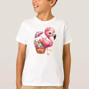 Camiseta Watercolor Flamingo Cartoon Clipart